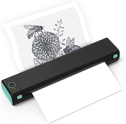 Bærbar trådløs skriver, ideell for bruk på farten, D810 Bluetooth-termisk skriver, støtter papirstørrelse US Letter 8,5 x 11 tommer, inkludert skrivere for tatoveringsstudioer og kontorer.