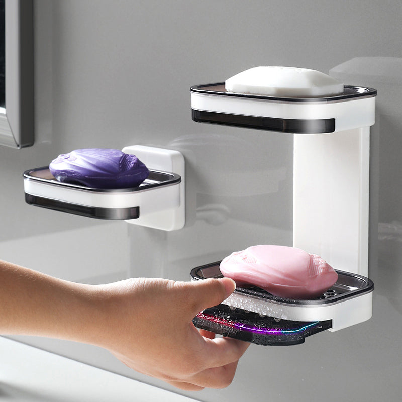 🧼✨ Veggmontert såpeskål – 50 % RABATT! 5 sekunders installasjon, dobbel drenering, ingen boring – holder såpen tørr og varer lenger. 💪
