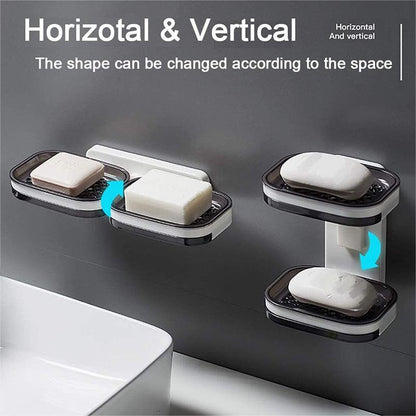🧼✨ Veggmontert såpeskål – 50 % RABATT! 5 sekunders installasjon, dobbel drenering, ingen boring – holder såpen tørr og varer lenger. 💪