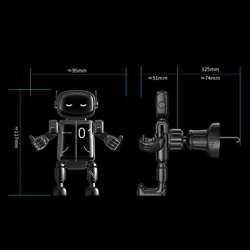 Monter telefonen din umiddelbart! 360° roterbar robottelefonholder til bilen