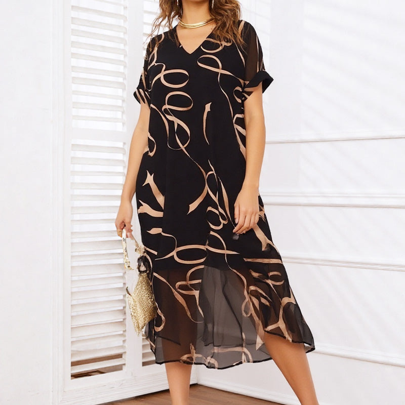 💥Special Sale 50% OFF💝✨Flowy V-Neck Printed Long Dress