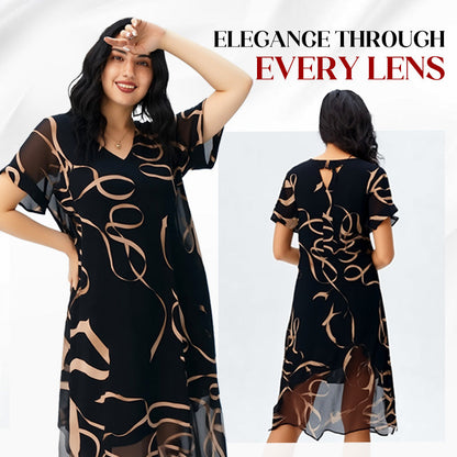 💥Special Sale 50% OFF💝✨Flowy V-Neck Printed Long Dress