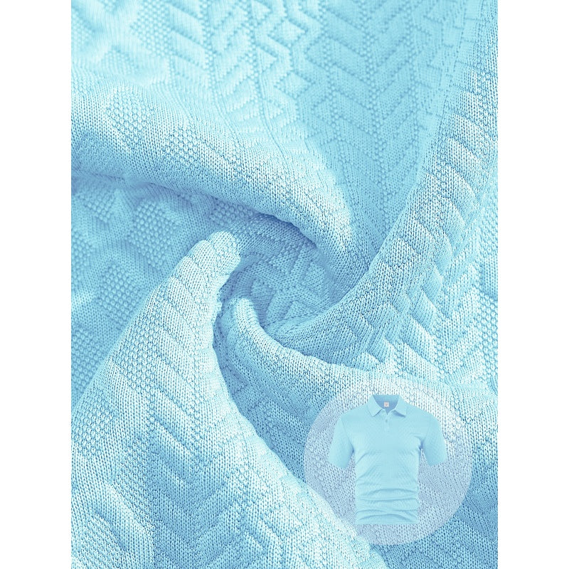 🔥Siste dags salg, 48 % rabatt! To-delt herresett i diamantstrukturert design: kortermet skjorte med krage og shorts med snøring.