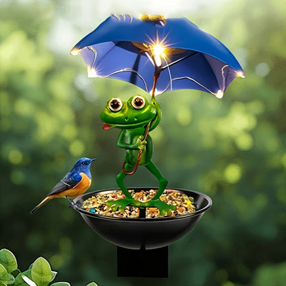 🐸✨ Magisk stilkformet dekorasjon med nattlys – værbestandig og søt!