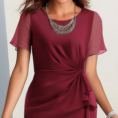🥰Elegant mote kjole i ensfarget farge