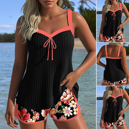 🔥【S-3XL】🏖️ Sett med badedrakttopp og shorts med trykk 🌊👙