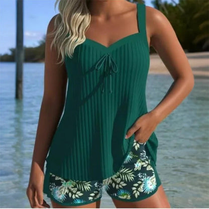 🔥【S-3XL】🏖️ Sett med badedrakttopp og shorts med trykk 🌊👙