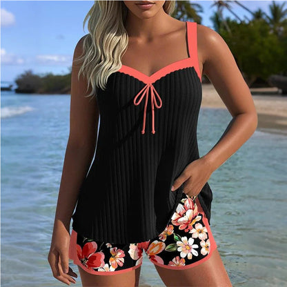 🔥【S-3XL】🏖️ Sett med badedrakttopp og shorts med trykk 🌊👙