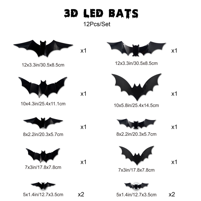 🦇3D Fladdermus LED vegglampe dekorasjon