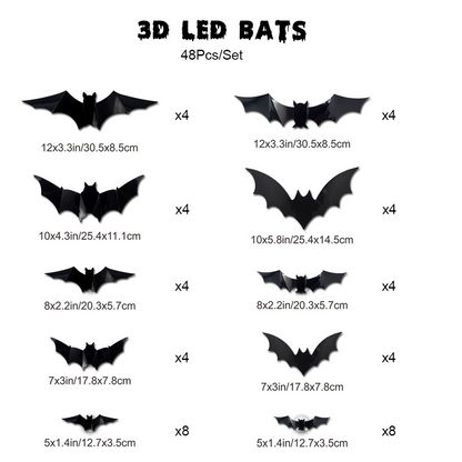 🦇3D Fladdermus LED vegglampe dekorasjon