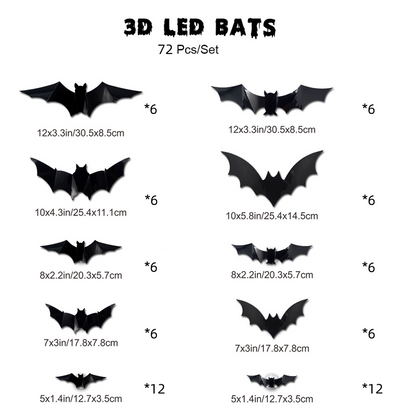 🦇3D Fladdermus LED vegglampe dekorasjon