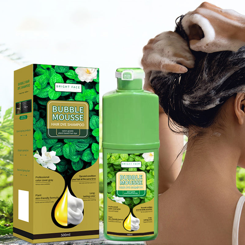 ⚡SALG PÅ 50 % RABATT⏳Plantebasert Bubble Mousse hårfargesjampo | Enkel dekning av grått hår hjemme, skånsom og langvarig💇‍♀️