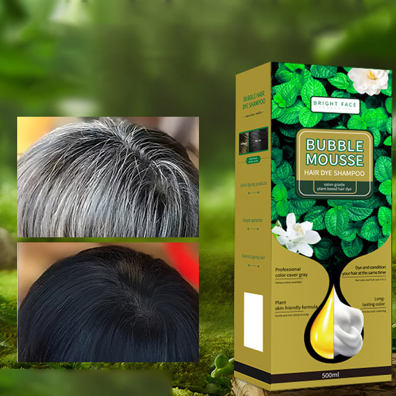 ⚡SALG PÅ 50 % RABATT⏳Plantebasert Bubble Mousse hårfargesjampo | Enkel dekning av grått hår hjemme, skånsom og langvarig💇‍♀️