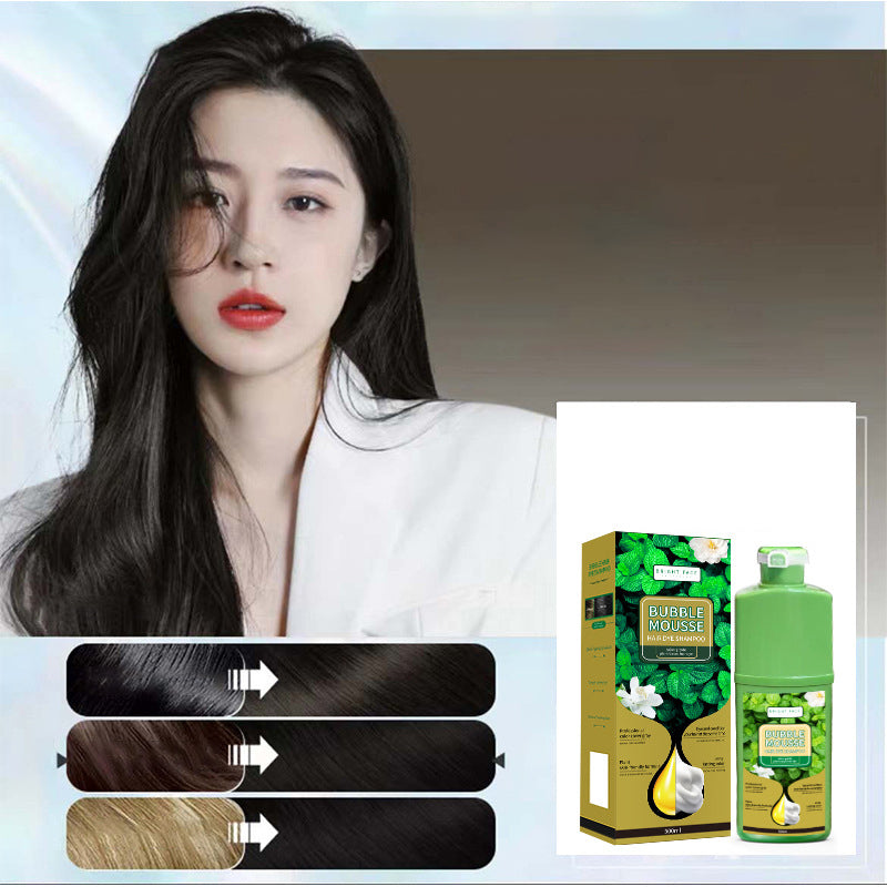 ⚡SALG PÅ 50 % RABATT⏳Plantebasert Bubble Mousse hårfargesjampo | Enkel dekning av grått hår hjemme, skånsom og langvarig💇‍♀️