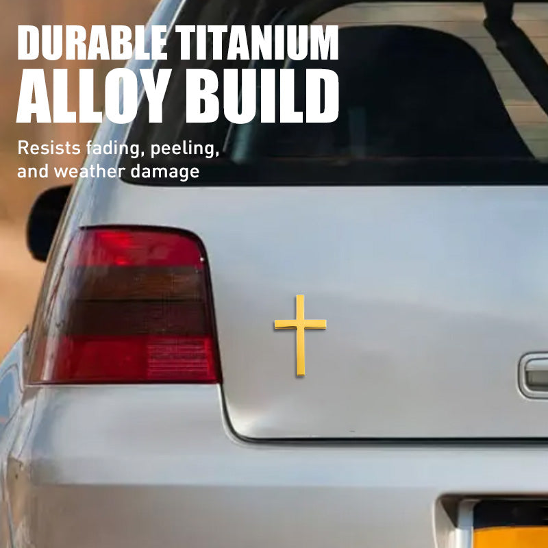 🚗✝️Klistremerker i metall med Jesus Kristus-kors | Selvklebende 3D-kors til bilskrapedeksel