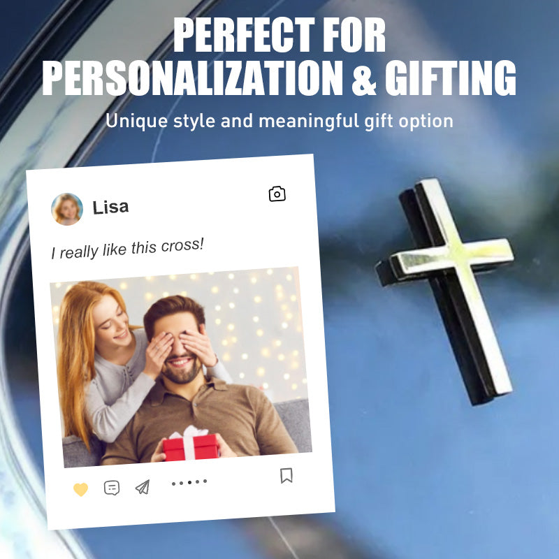 🚗✝️Klistremerker i metall med Jesus Kristus-kors | Selvklebende 3D-kors til bilskrapedeksel