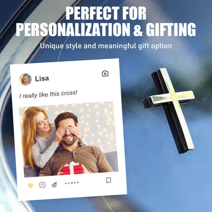 🚗✝️Klistremerker i metall med Jesus Kristus-kors | Selvklebende 3D-kors til bilskrapedeksel