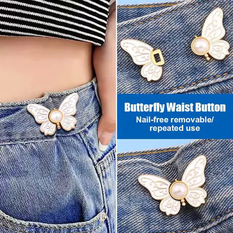 🌸🦋 KJØP 1 FÅ 1 GRATIS 🎁💜 Avtakbar sommerfuglspenne i midjen – Ingen verktøy, justerbar passform for jeans, skjørt og kjoler, skaper timeglassform ✨👗💃