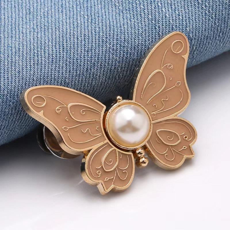 🌸🦋 KJØP 1 FÅ 1 GRATIS 🎁💜 Avtakbar sommerfuglspenne i midjen – Ingen verktøy, justerbar passform for jeans, skjørt og kjoler, skaper timeglassform ✨👗💃