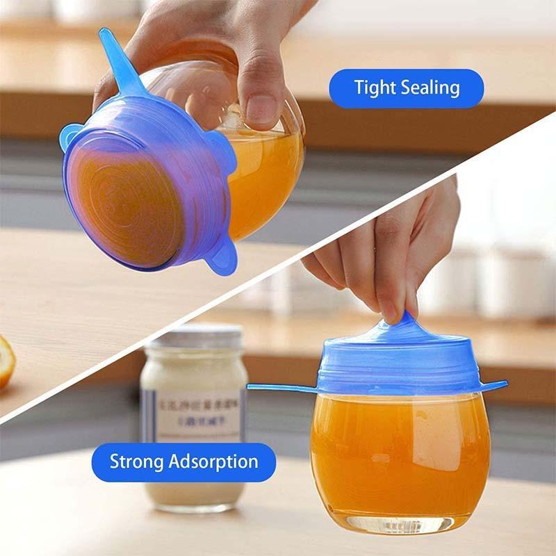 🎁🔥Siste dag i salget – 48 % rabatt🔥  Adpartner silikonlokk til matoppbevaring (6-pakning)