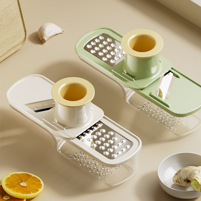 🔪 KJØP 2 FÅ 1 GRATIS! 🥔 3-i-1 mandolinhøvel med beholder – Skarpe rustfrie blader for perfekte kutt, kompakt og tåler oppvaskmaskin 🥒📦