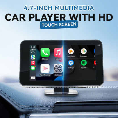 📱4,7-tommers HD-berøringsskjerm for multimediaspiller i bilen – Sveip med fingertuppene og forvandle kjøretøyet til et smart underholdningssenter umiddelbart!🚗✨