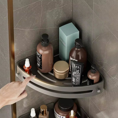 🏠 Baderomstriangelhylle – Enkel å installere, rustfri for oppbevaring av sjampo/såpe på badet 🧴