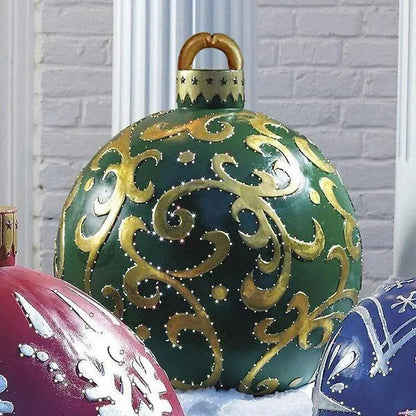 🎄 Kjempestor oppblåsbar julekulepynt: Gjenbrukbar, UV-bestandig, innendørs og utendørs dekor