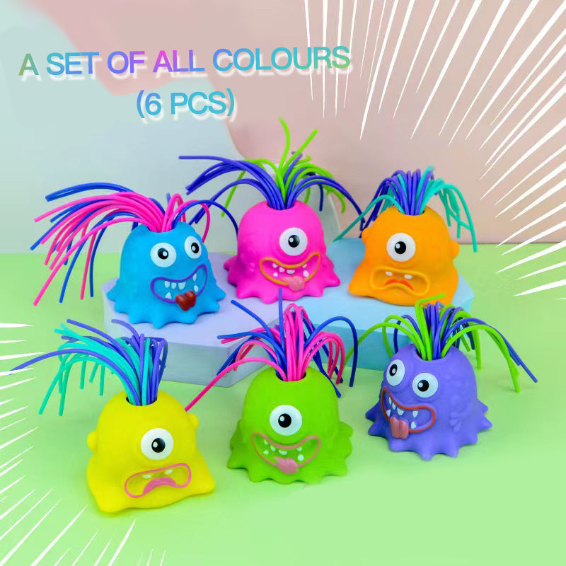 👾Hårtrekkende monster stresslindrende leketøy - Elastisk sensorisk fidgetverktøy for angst og fokus, trygt for barn/voksne 🎯✨