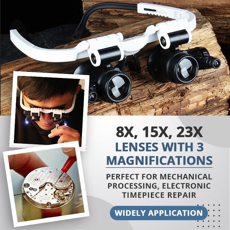 👓 48 % RABATT! 🔍 LED-forstørrelsesglass (8x 15x 23x) – Justerbar zoom, innebygd lys og lett og komfortabel ⚡