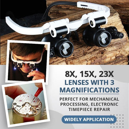 👓 48 % RABATT! 🔍 LED-forstørrelsesglass (8x 15x 23x) – Justerbar zoom, innebygd lys og lett og komfortabel ⚡