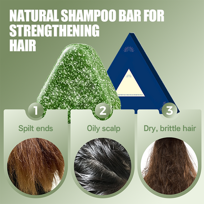 🌿 Spesialtilbud: Kjøp 2 få 1 gratis! ✨ Styrkende fast sjampo – 95 % naturlige ingredienser, intens volum og glans, sulfatfri og miljøvennlig 💪