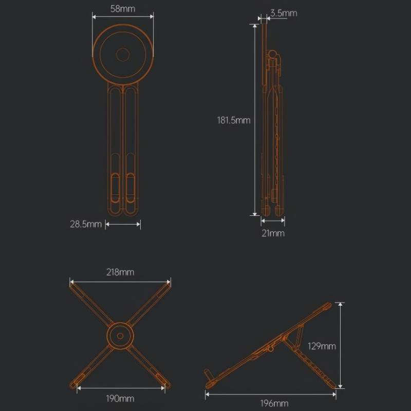 4-i-1 multifunksjonelt magnetisk enhetsstativ