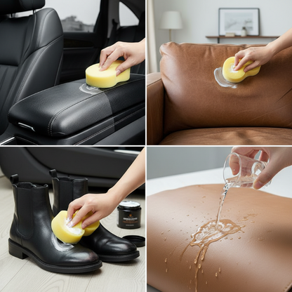 ✨ Rengjørings- & Pleiecreme for Lær - Dyp Rengjøring med Naturlige Oljer for Møbler, Bilseter & Tilbehør 🛋️🌟