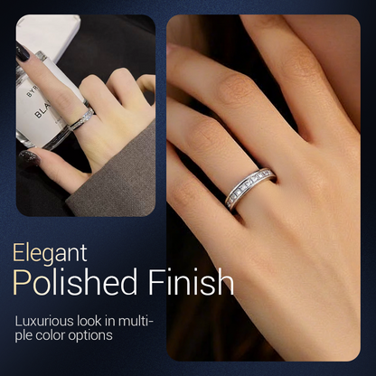 Spinner-ring i titanstål med zirkonia-- Den perfekte julegaven🎁