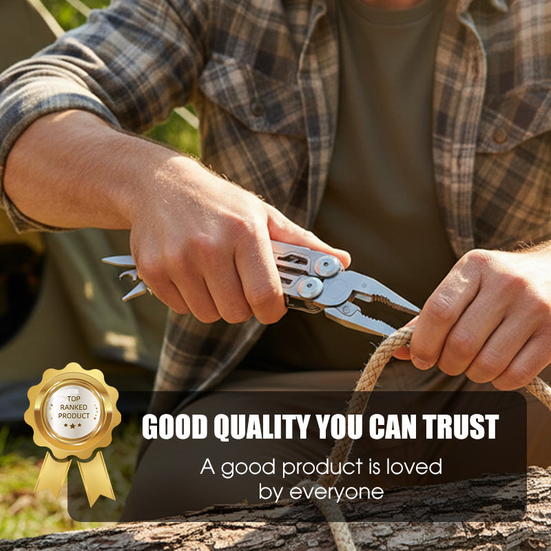 12-i-1 sammenleggbar multiverktøytang i rustfritt stål