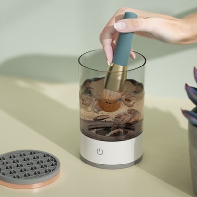 💖 48 % RABATT! ✨ Elektrisk sminkekostrenser – 3-minutters dyprens, bærbar og stillegående, USB-oppladbar, perfekt for reise og hjemmebruk 🌸🚿