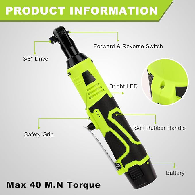 Black Friday-salg Batteridrevet elektrisk skrallenøkkelsett