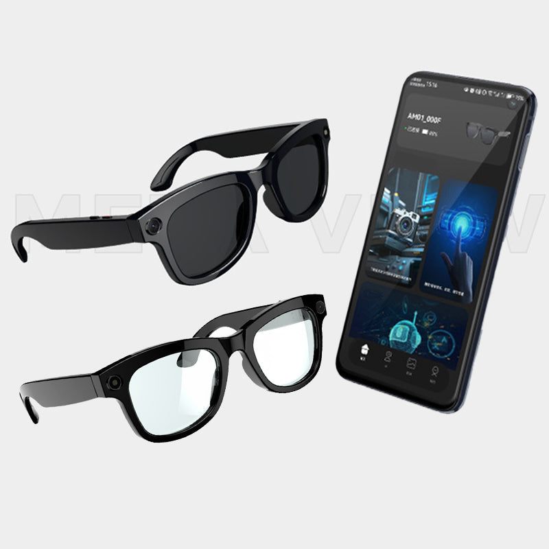 Gafas inteligentes con IA y ChatGPT, cámara de 8 MP y grabación de vídeo HD 1200P 4K, traducción en tiempo real en más de 160 idiomas, Bluetooth 5.4, audio HiFi y control de música, gafas de sol inteligentes con grabación de vídeo para llevar.