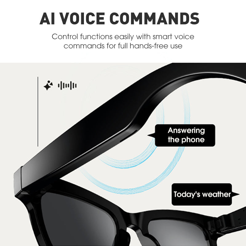 Gafas inteligentes con IA y ChatGPT, cámara de 8 MP y grabación de vídeo HD 1200P 4K, traducción en tiempo real en más de 160 idiomas, Bluetooth 5.4, audio HiFi y control de música, gafas de sol inteligentes con grabación de vídeo para llevar.