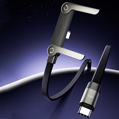 ⚡2-i-1 usynlig holderladerkabel – 240 W hurtigladekabel med innebygd telefonstativ