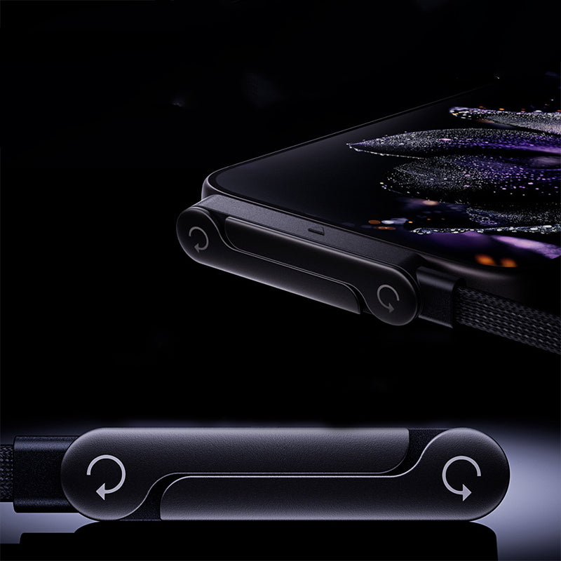 ⚡2-i-1 usynlig holderladerkabel – 240 W hurtigladekabel med innebygd telefonstativ