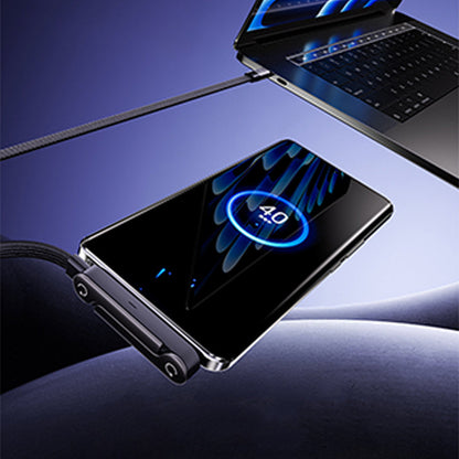 ⚡2-i-1 usynlig holderladerkabel – 240 W hurtigladekabel med innebygd telefonstativ