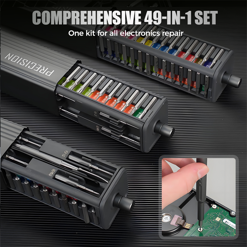 🛠️ 49-i-1 Profesjonell Skrutrekkerett: Overvinn 99% av skruene over hele verden! 🚀 Din all-i-én løsning for elektronikk, husholdningsapparater og DIY-prosjekter. 🎄 JULEDISKONTO 50% AV – Begrenset tilbud! – Magnetisk | Motsklipp | Bærbar