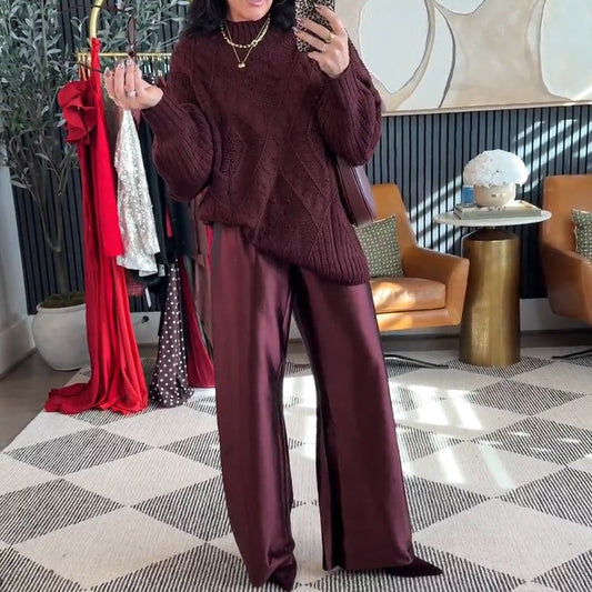 🔥Black Friday-salg 🎁 2-delt sett med damegenser og -bukser