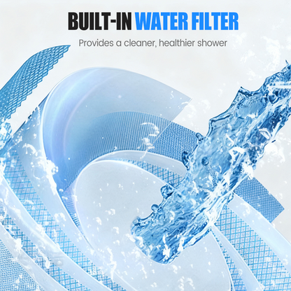 Høytrykksdusjhode med 5 moduser og filtrering, slange og base