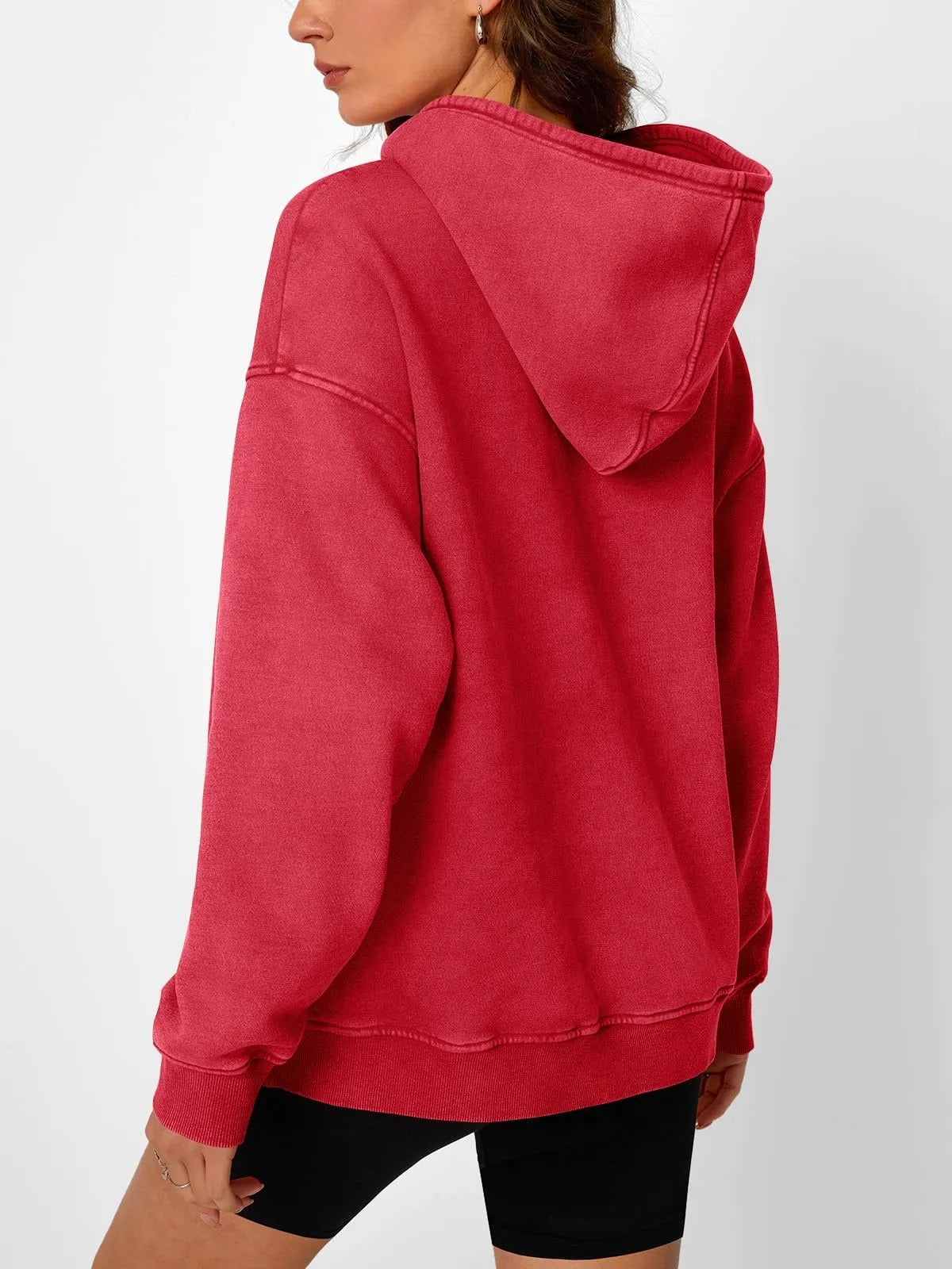 🔥SISTE DAGS SALG 48% RABATT!!💥🎁Dame Acid Wash Hettegenser Oversized Langermet Høstmote Gensere