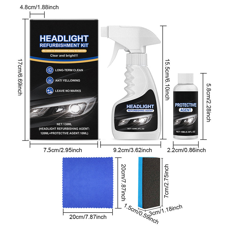 🚘 Automotive Headlight Restoration Fluid, uskarphet forbedret krystallinsk belegg refurbisher