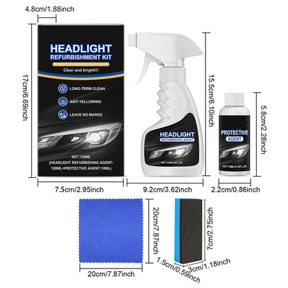 🚘 Automotive Headlight Restoration Fluid, uskarphet forbedret krystallinsk belegg refurbisher