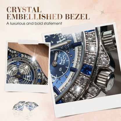 TINAIBIN Tolv stjernetegn og stjernehimmel diamant automatisk skjelett herreklokke